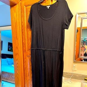 Talbots womens black cotton maxi with drawstring waist
